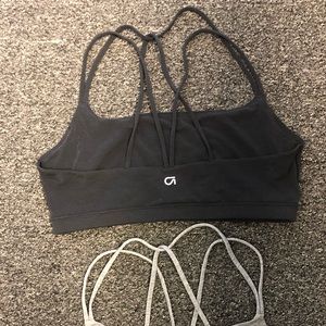 2 gap fit sports bras. 1 grey 1 black. Medium